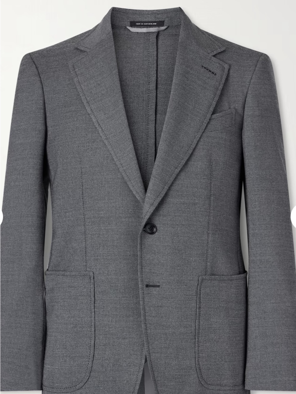 Tom Ford Gray Single-Breasted Patch-Pocket Blazer